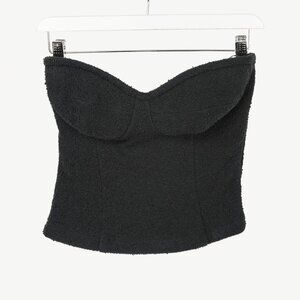 Moschino Cheap and Chic Black Boucle-Knit Bustier